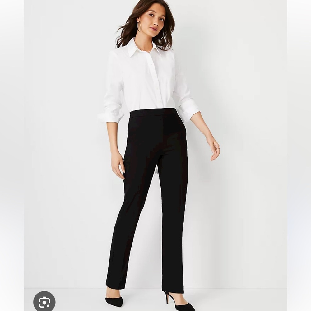 ANN TAYLOR Black Classic Dress Pants Regular Women’s SZ 8 Straight Leg Like New